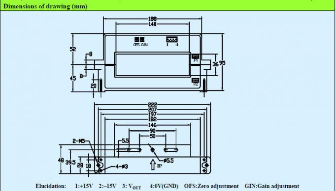 Sensor atual de efeito hall do laço aberto para os sistemas CS3000KC do servocontrol de UPS