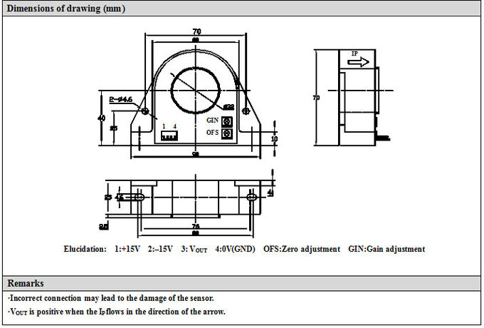 Diâmetro 32 milímetros de CE de efeito hall Rohs ISO9001 do sensor CS1000S do laço aberto aprovado